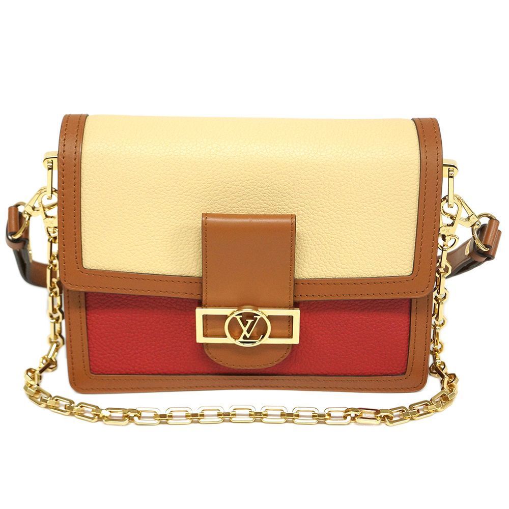 Louis Vuitton Taurillon Leather Dauphine MM Panama Scarlet Shoulder Bag